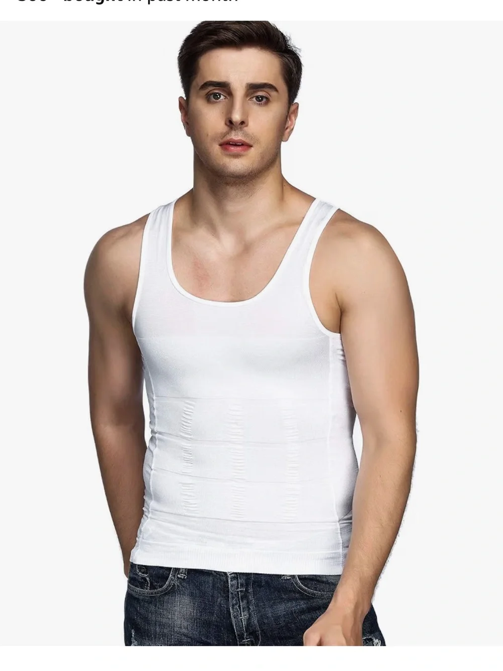 Men Compression Shirt 2 Pack Body Shaper Vest Tank Top Nylon & Spandex,